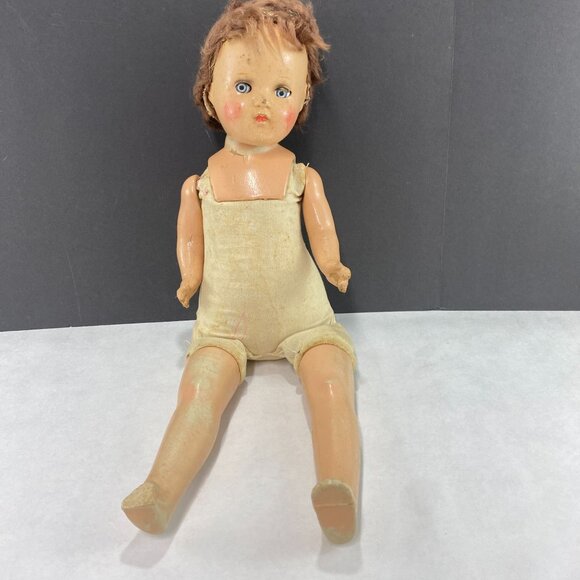 Vintage Composite Sleepy Eye Scary Doll to Craft for Halloween 22 Inch - Picture 1 of 10